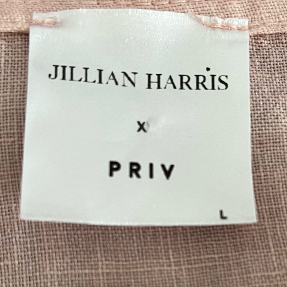 Jillian Harris x Priv Hamptons 100% Linen Blush Babydoll Dress L - Picture 9 of 10
